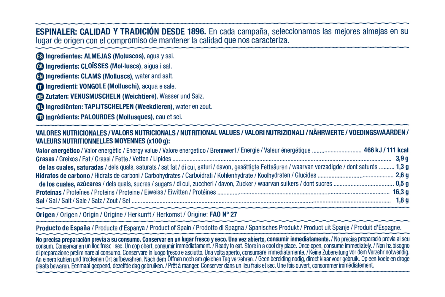 Almejas Blancas Premium 18/20 - Imagen 2