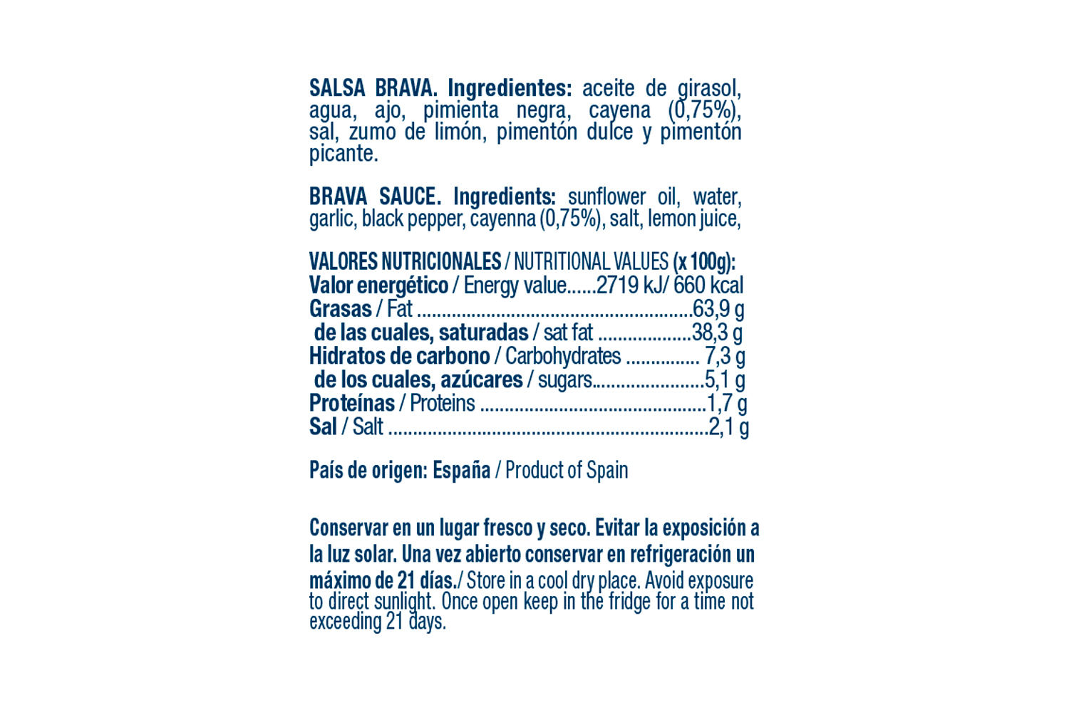 Salsa brava Espinaler 870g - Imagen 2
