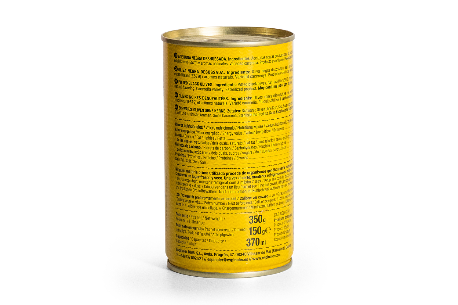 Aceitunas Negras Sin Hueso Espinaler (350g) - Imagen 3